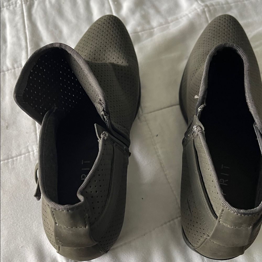 Esprit Gray Perforated Ankle Boots